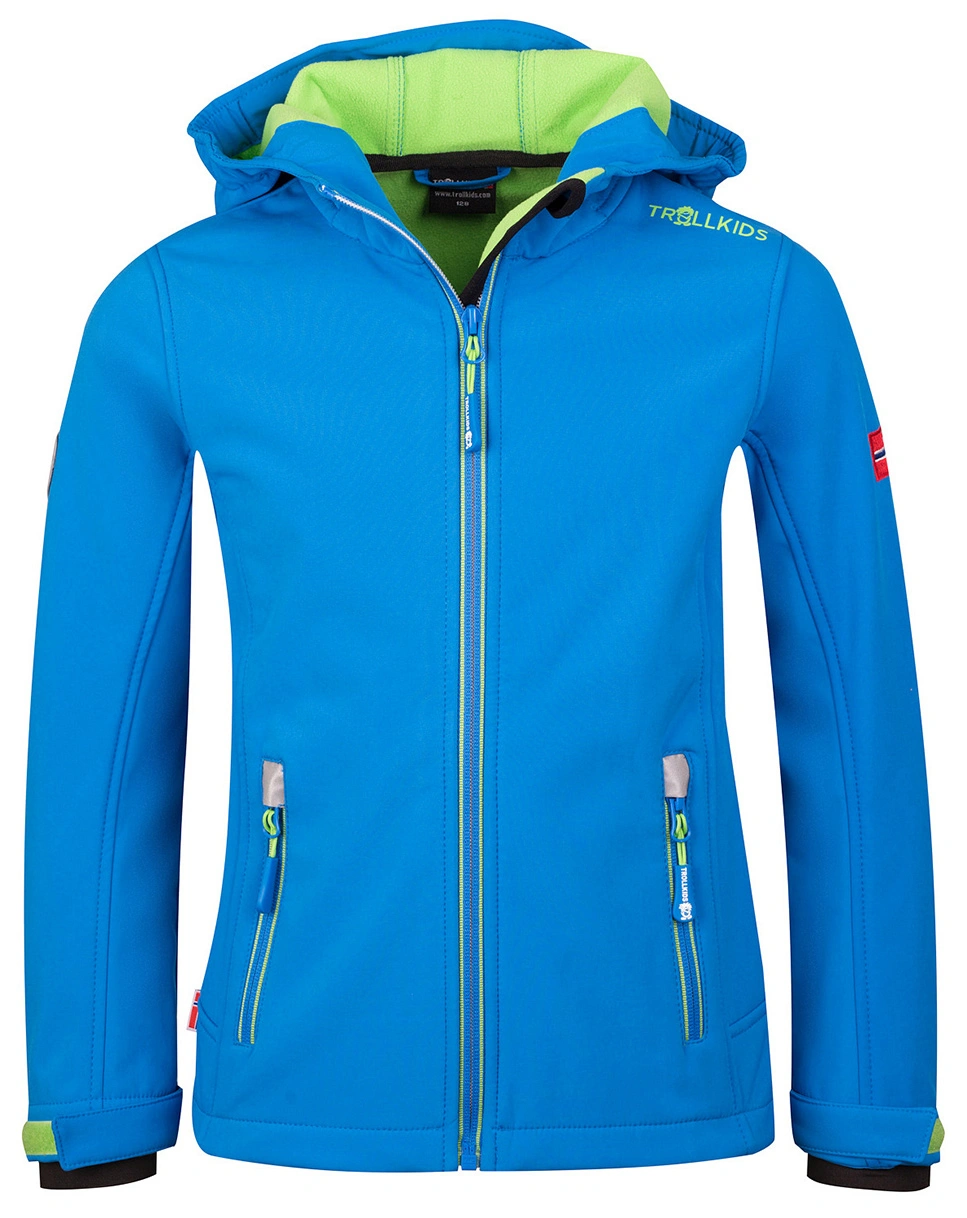 Softshell-JaKids TROLLFJORD in medium blue/green