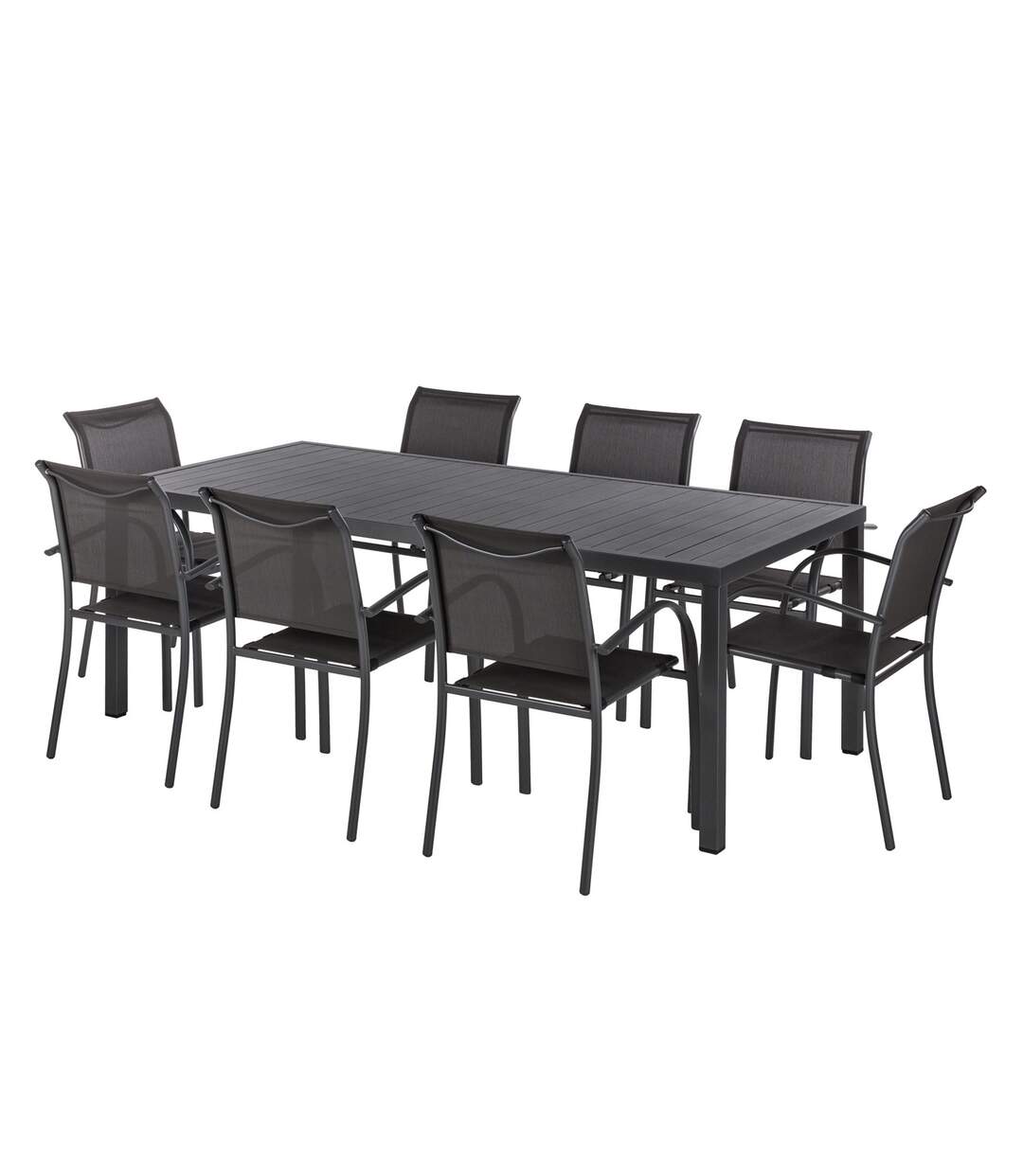 Table fixe rectangulaire Piazza - 8 Places - Graphite