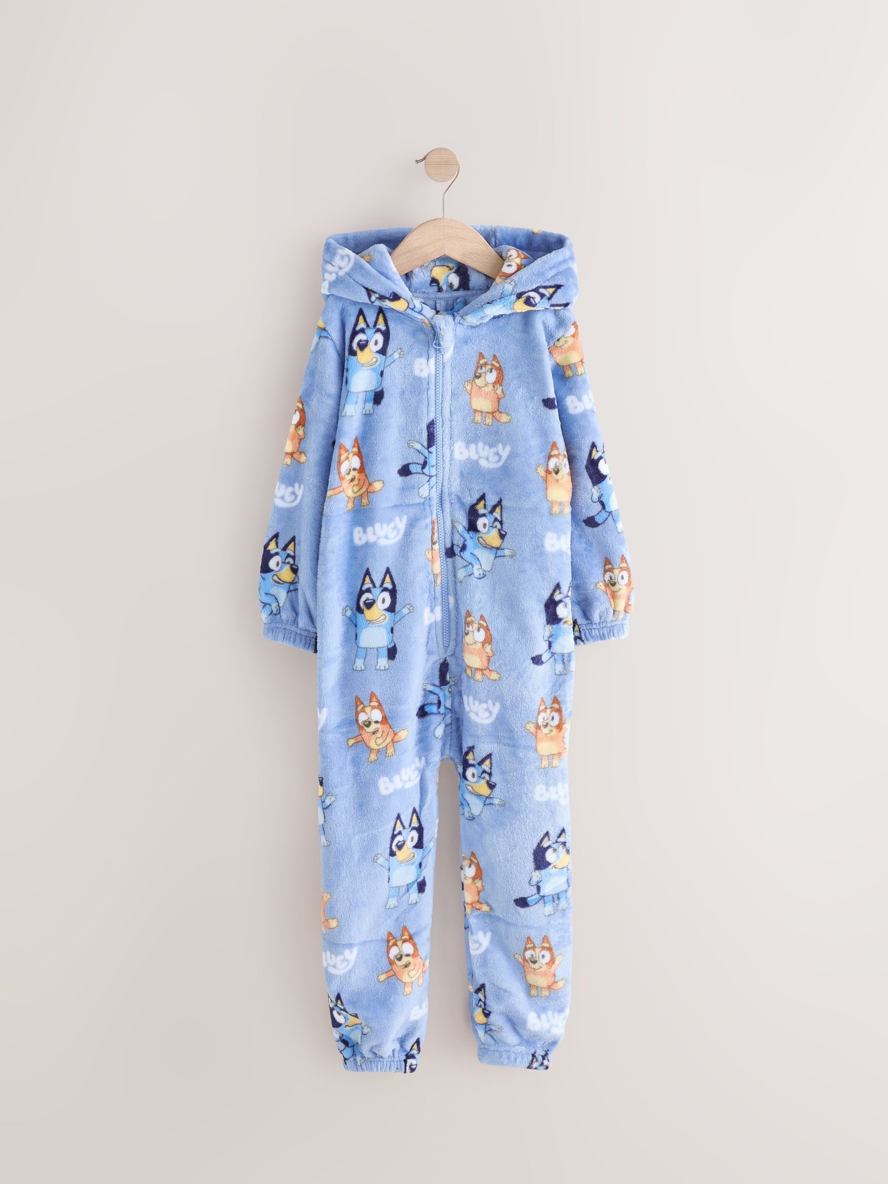 Blauw - Fleece onesie (2-10 jr)