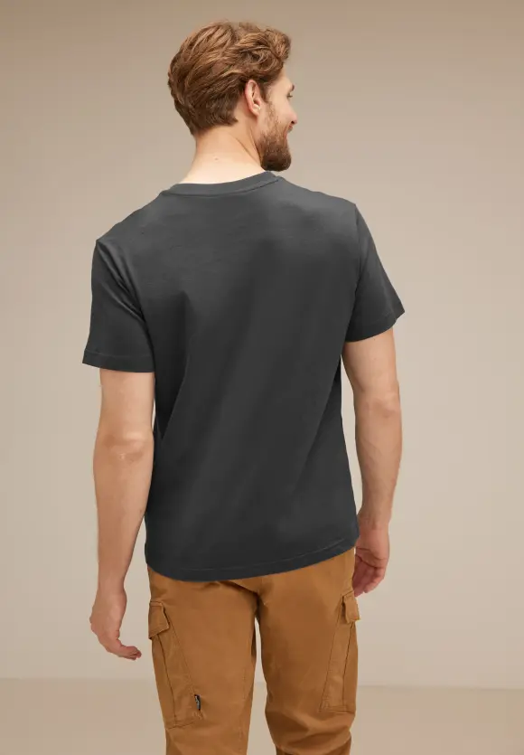 T-Shirt mit Brustprint - dark iron grey