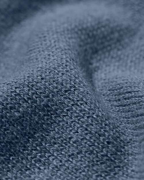 pull col roulé homme en maille bleu