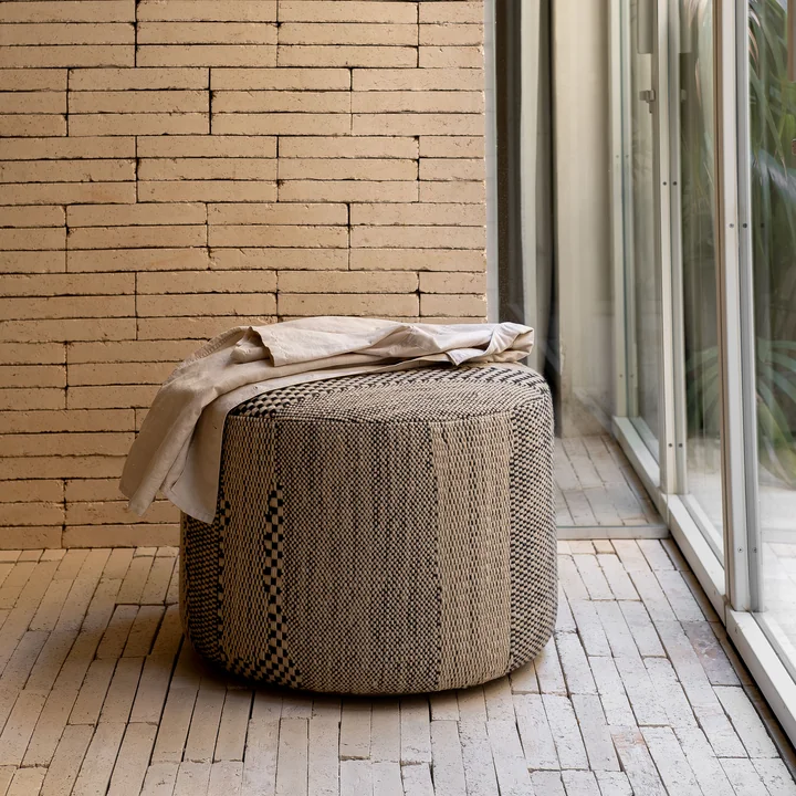 nanimarquina - Wabisabi Pouf, Ø 40 x H 43 cm, small, anthrazit