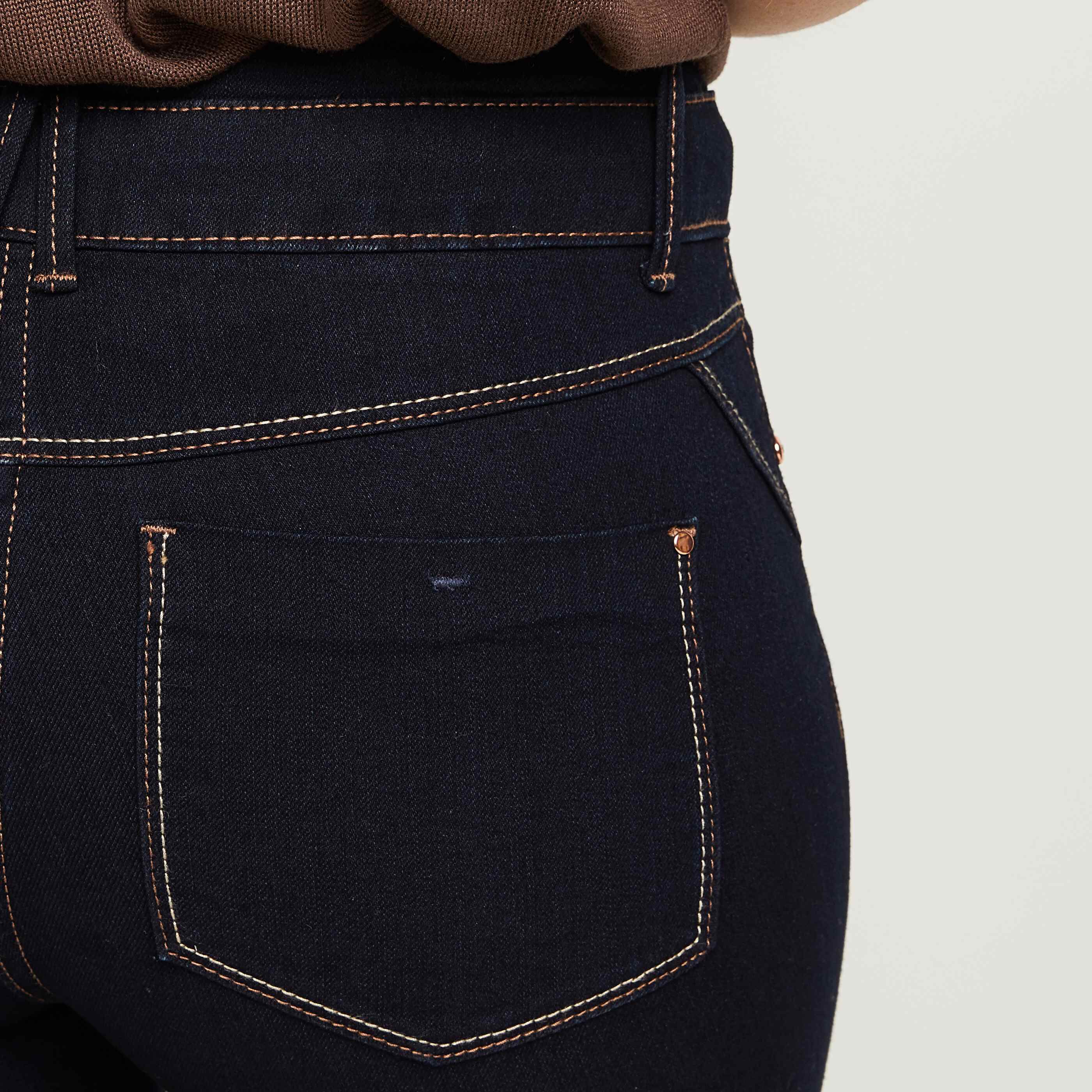 Jean raccourci taille haute HANOI femme - BLUE BLACK