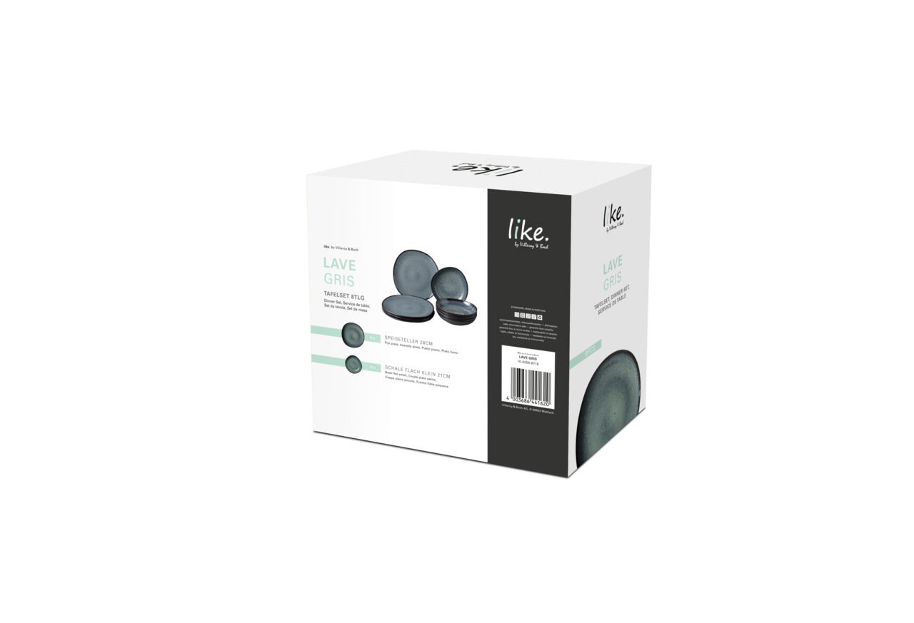 Like by Villeroy & Boch Tafelservice 8-tlg. LAVE GRIS