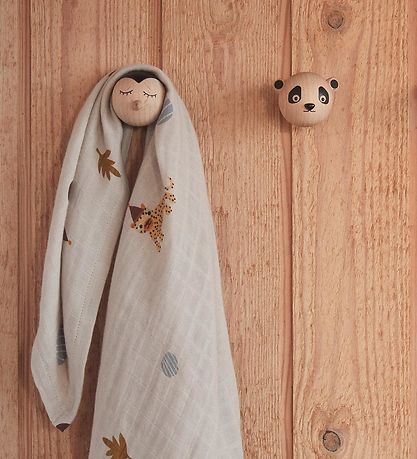 OYOY Haken - 4x4x4 cm - Mini - Panda - Natur