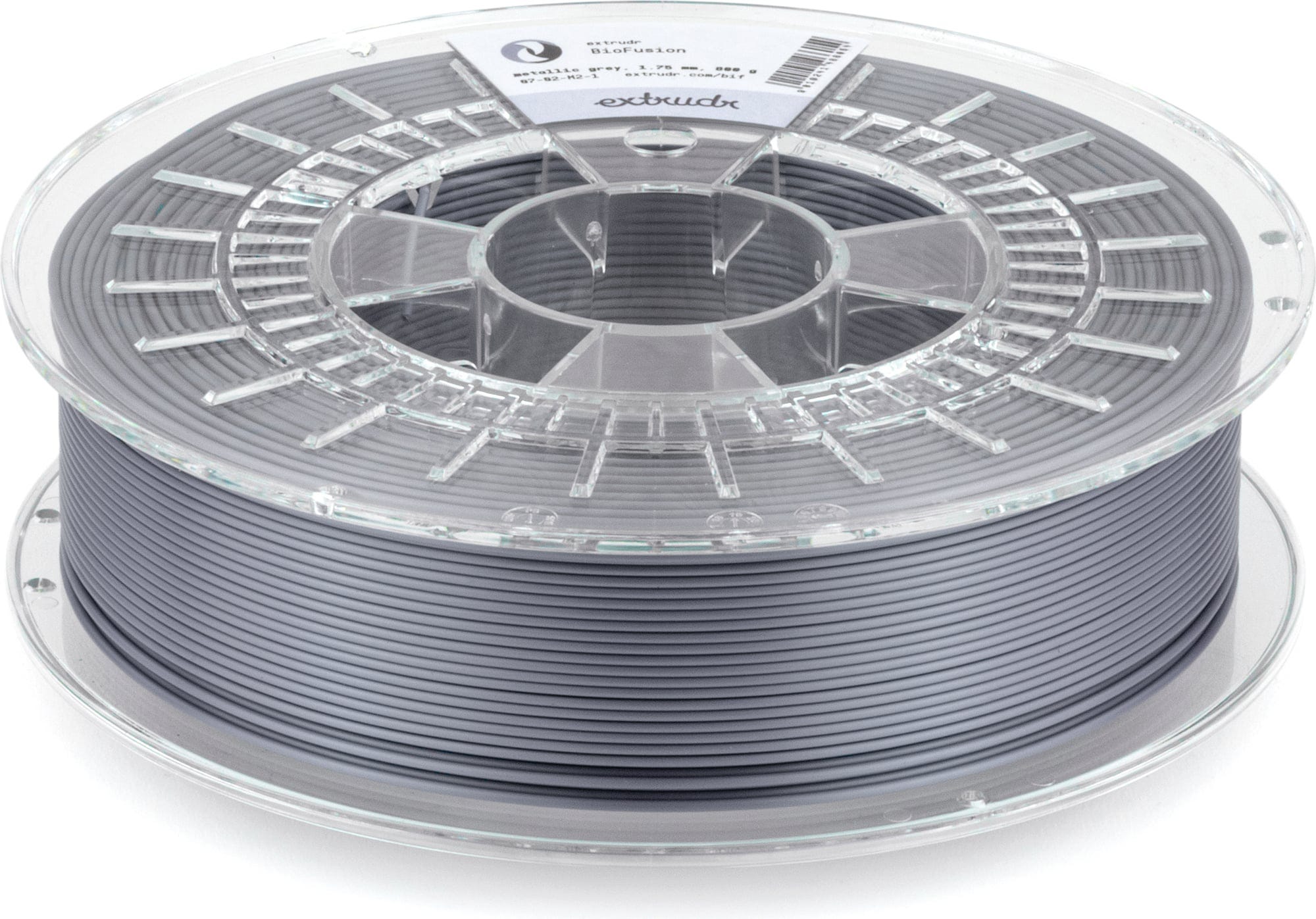 Extrudr  BioFusion Metallic Grey, 1,75 mm (800 g)    BIO Filament für eine tolle Optik in Grau