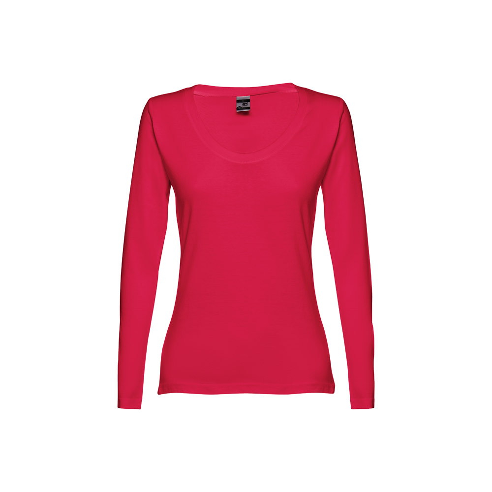 TH Clothes 30126 - T-shirt ceinturé à manches longues pour femmes en coton