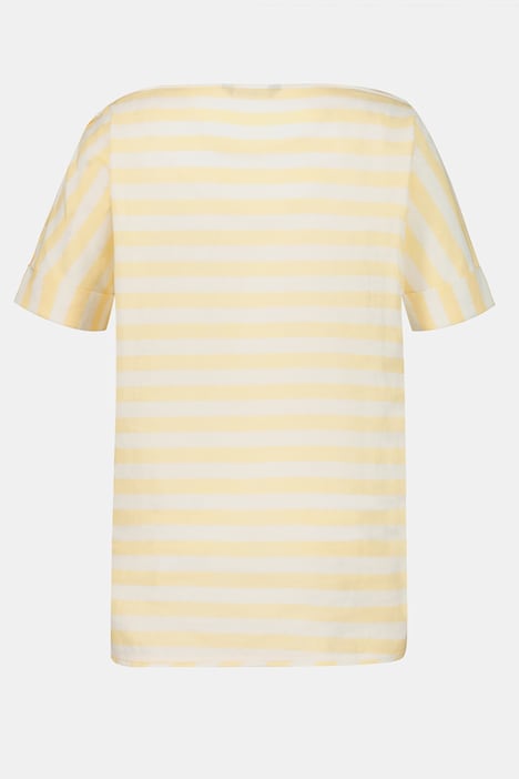 Blusenshirt, Streifen, Oversized, Leinenmix, Halbarm