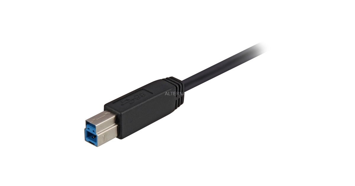 SharkoonUSB-A 3.0 > USB-B kabel  (Zwart, 3 meter)