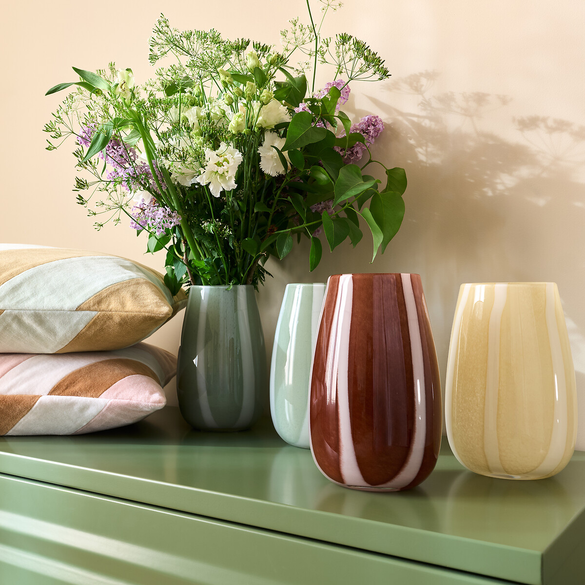 LA REDOUTE INTERIEURS<br>Vaso de vidro listrado, Malco