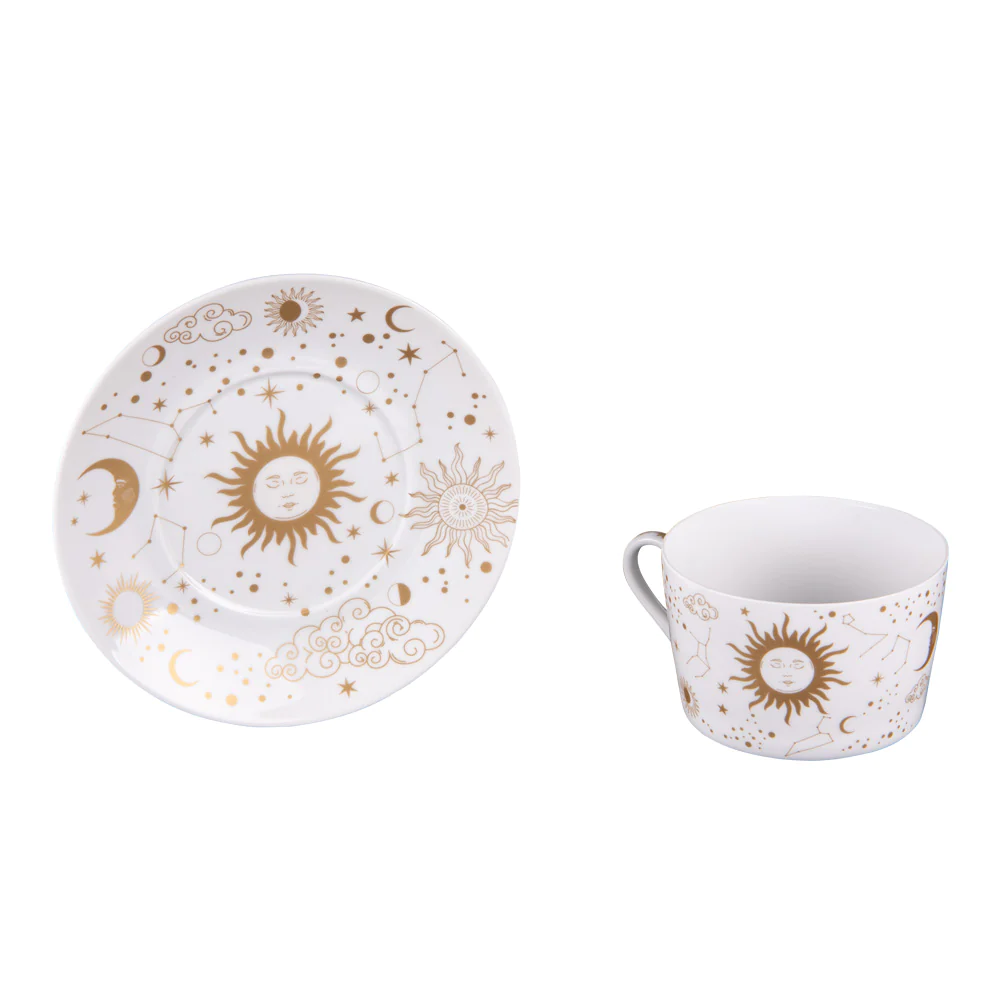 Coffret 2 déjeuners et sous tasses assorties Celeste 35 cl Table passi