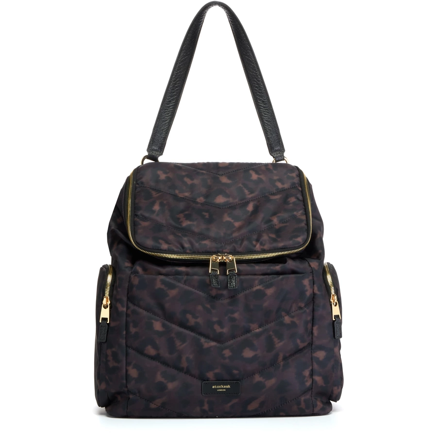 storksak Wickelrucksack Alyssa Leopard black