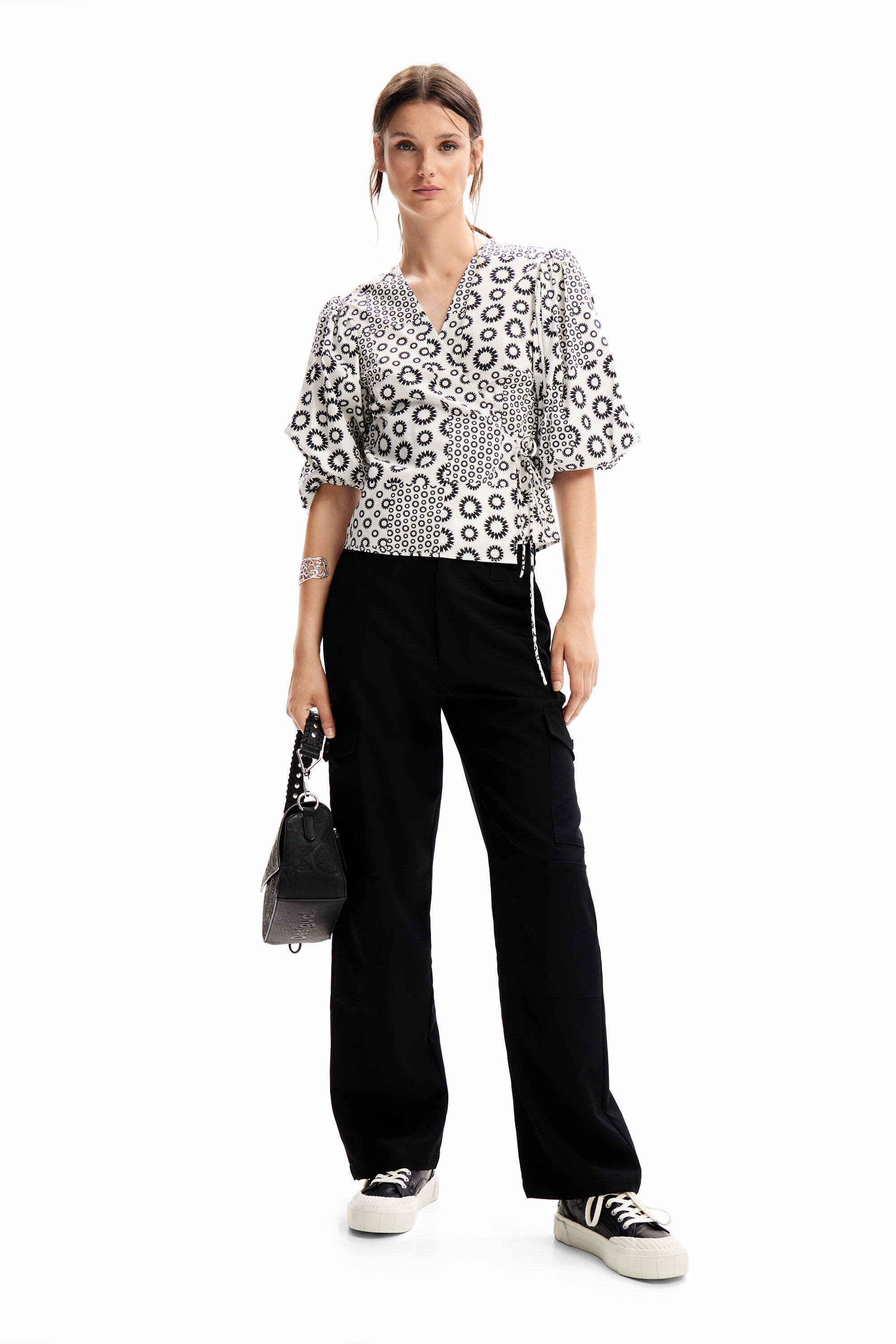 Blouse croisée patchwork