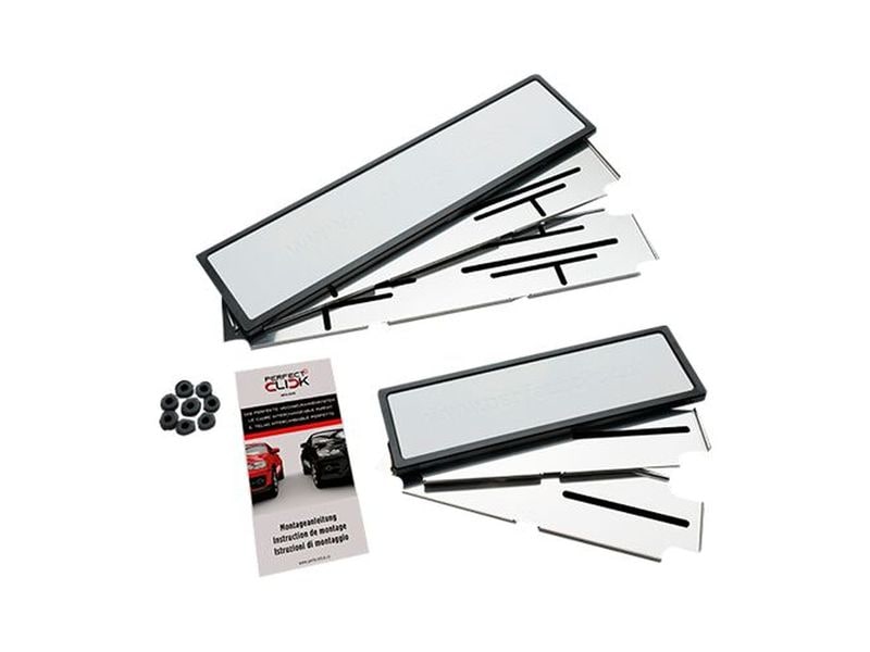 Perfect Click Nummernrahmen-Set, 30 × 8 cm/50 × 11 cm Kit für zwei Fahrzeuge, halt durch starke Magnete