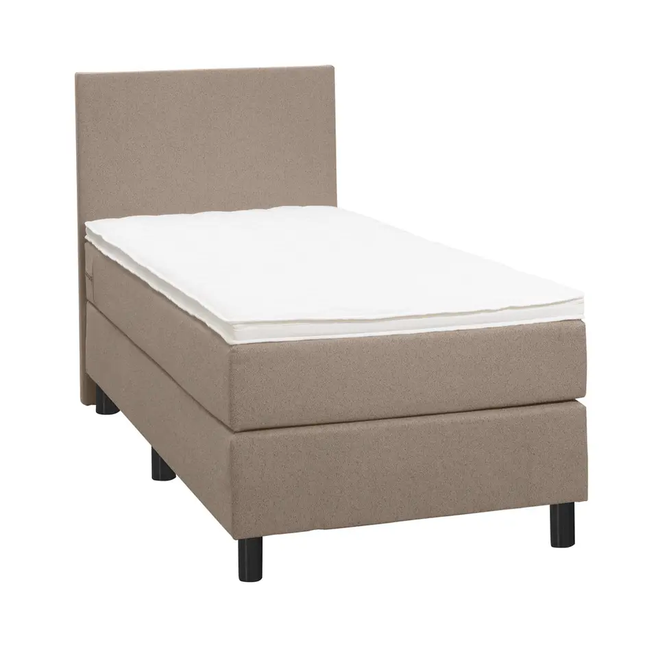 Boxspring Liv egaal - beige - 90x200 cm - ronde poot