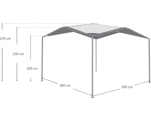 Gazebo ShelterLogic Steel Canopy Pacifica 1010 317 x 317 cm lichtgrijs