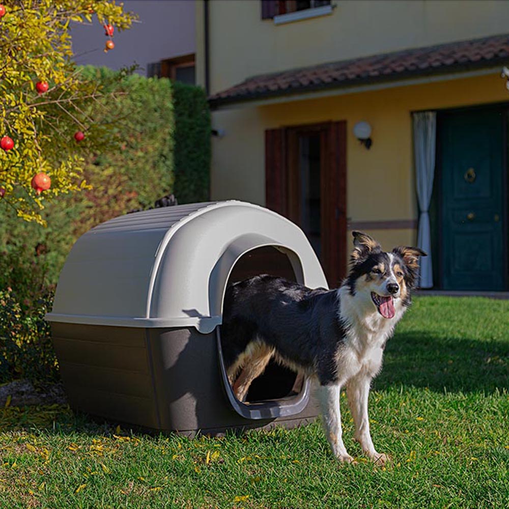 Ferplast niche d'extérieur pour chiens kenny 07, habitat pour chiens en résine thermo-plastique, résistant aux chocs et rayons uv,