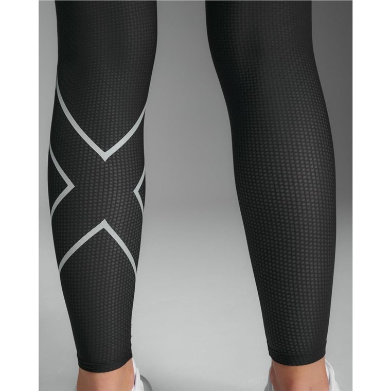 2XU Aero Mesh Hi-Rise Compression Tights Black/Silver Reflective
