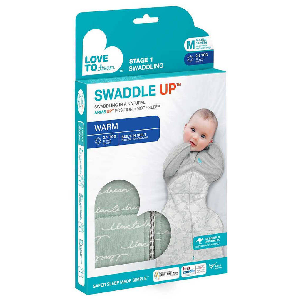 SwaddleUp inbakerslaapzak Fase 1 TOG 2.5 Olive/Grey
