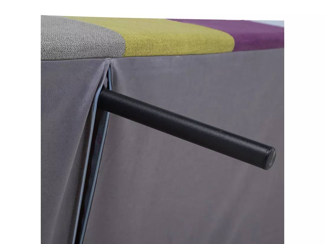 Canapé convertible 3 places en tissu patchwork multicolore INGARO
