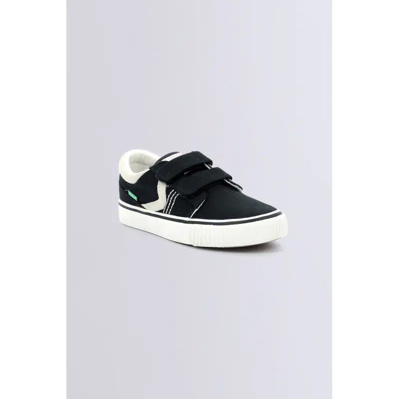 Kickslido Noir blanc BASKETS BASSES Textile Mixte