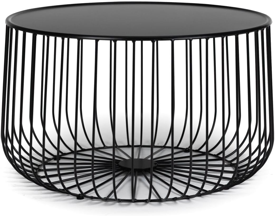 Premium Couchtisch aus Metall - CONO | schwarz | rund | Beistelltisch im edlen Design | Ø 62 cm | Höhe 36 cm | ideal für stilvolle Wohn- und Lounge-Bereiche