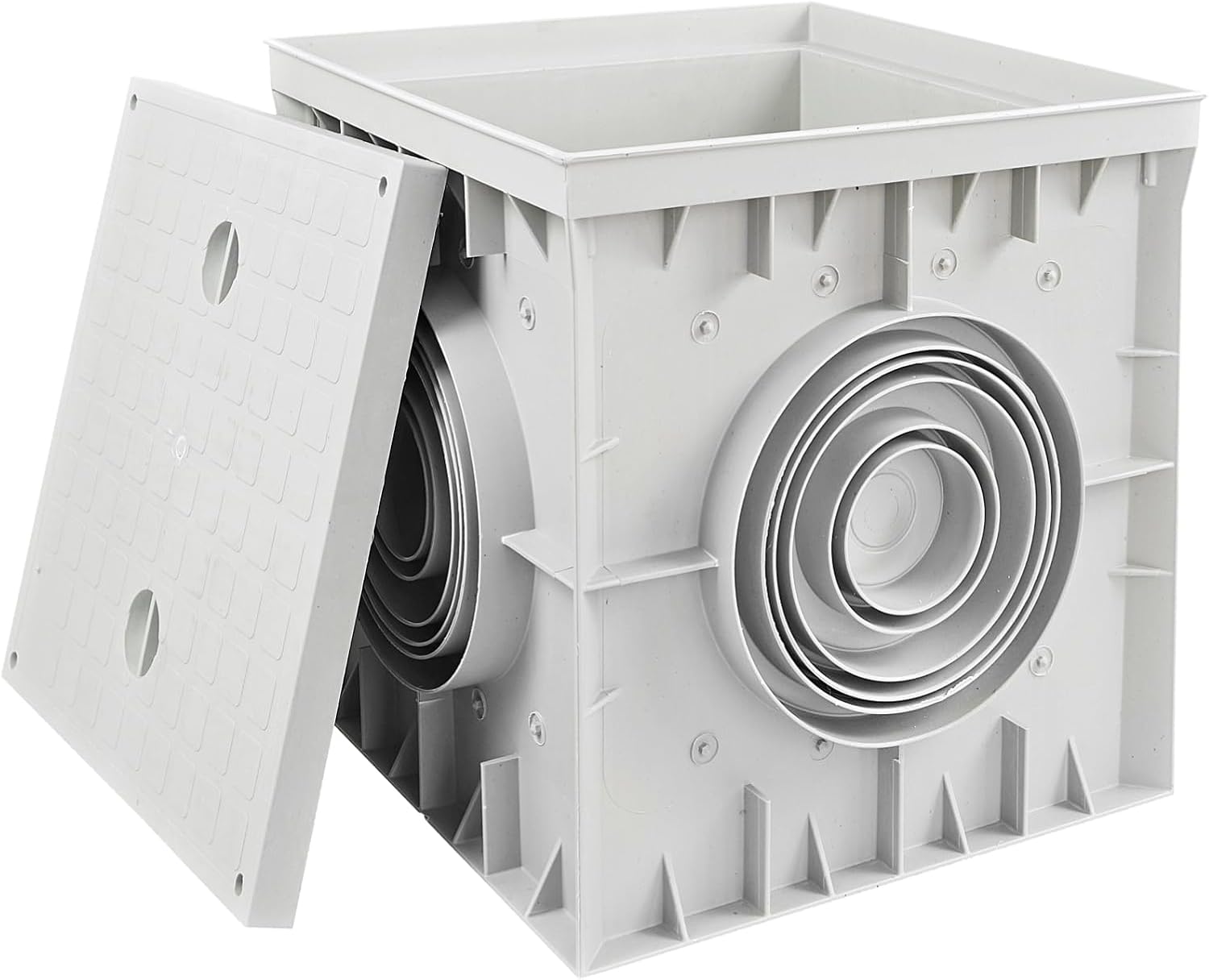 Revisionsschacht Kontrollschacht 550x550x500mm mit Deckel Einlaufschacht Kanalschacht Hofablauf