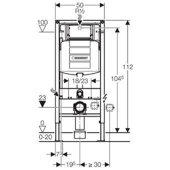 Geberit UP320 toiletset met Villeroy en Boch Subway 2.0 antraciet toilet met DirectFlush en CeramicPlus