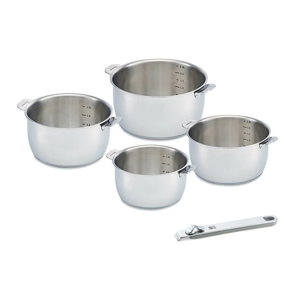 Lot de 4 casseroles Select et poignée amovible grise Beka Beka