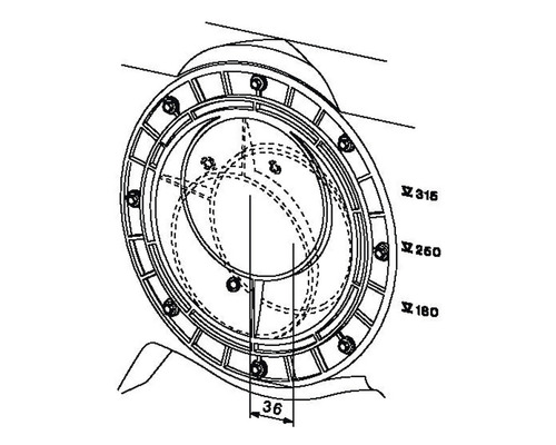 Grundfos-accessoires voor opvoerstations: Vervangende draaiflens DN150 98079681