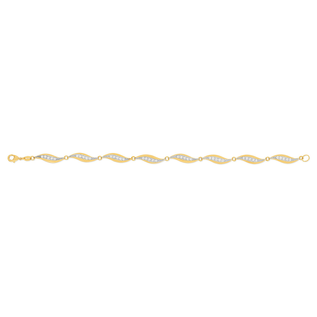 Bracelet plaqué or zirconias 19,5 cm
