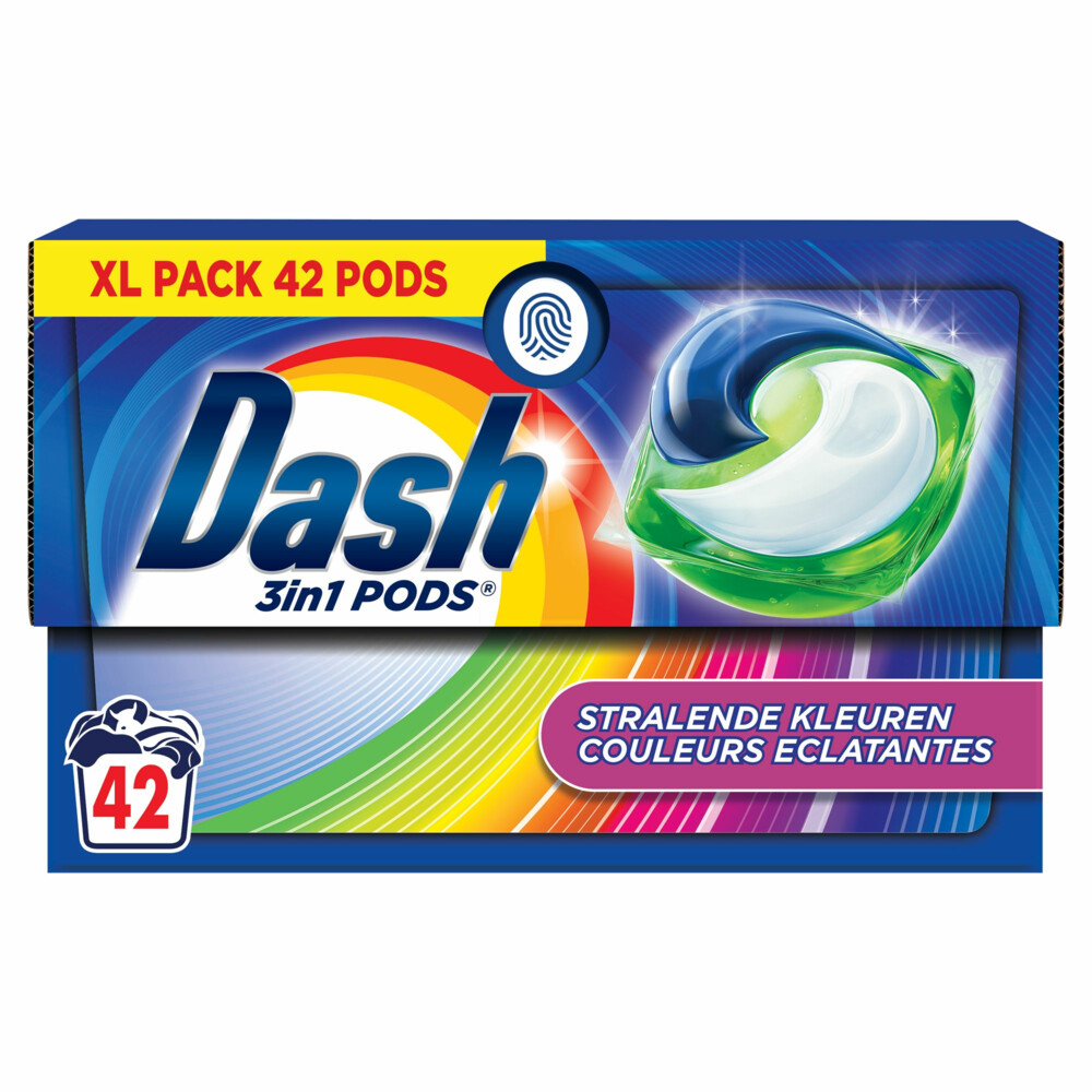 Dash Wasmiddelcapsules 3in1 Pods Stralende Kleuren42 stuks