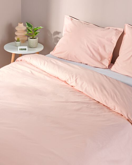 housse de couette hôtel percale rose 240x200/220