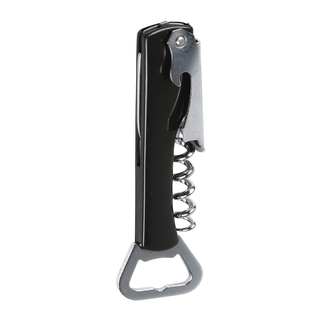 Tire-bouchon multi-usages métal noir H 13.5cm