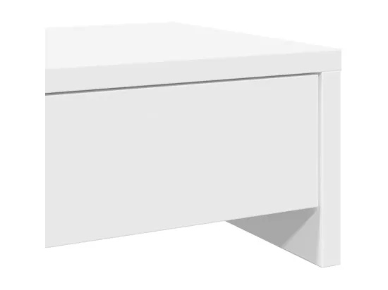 Support de moniteur avec tiroirs blanc bois d'ingénierie