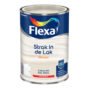 Flexa Strak in de Lak binnenlak hoogglans RAL 9001 crème wit 1,25 liter