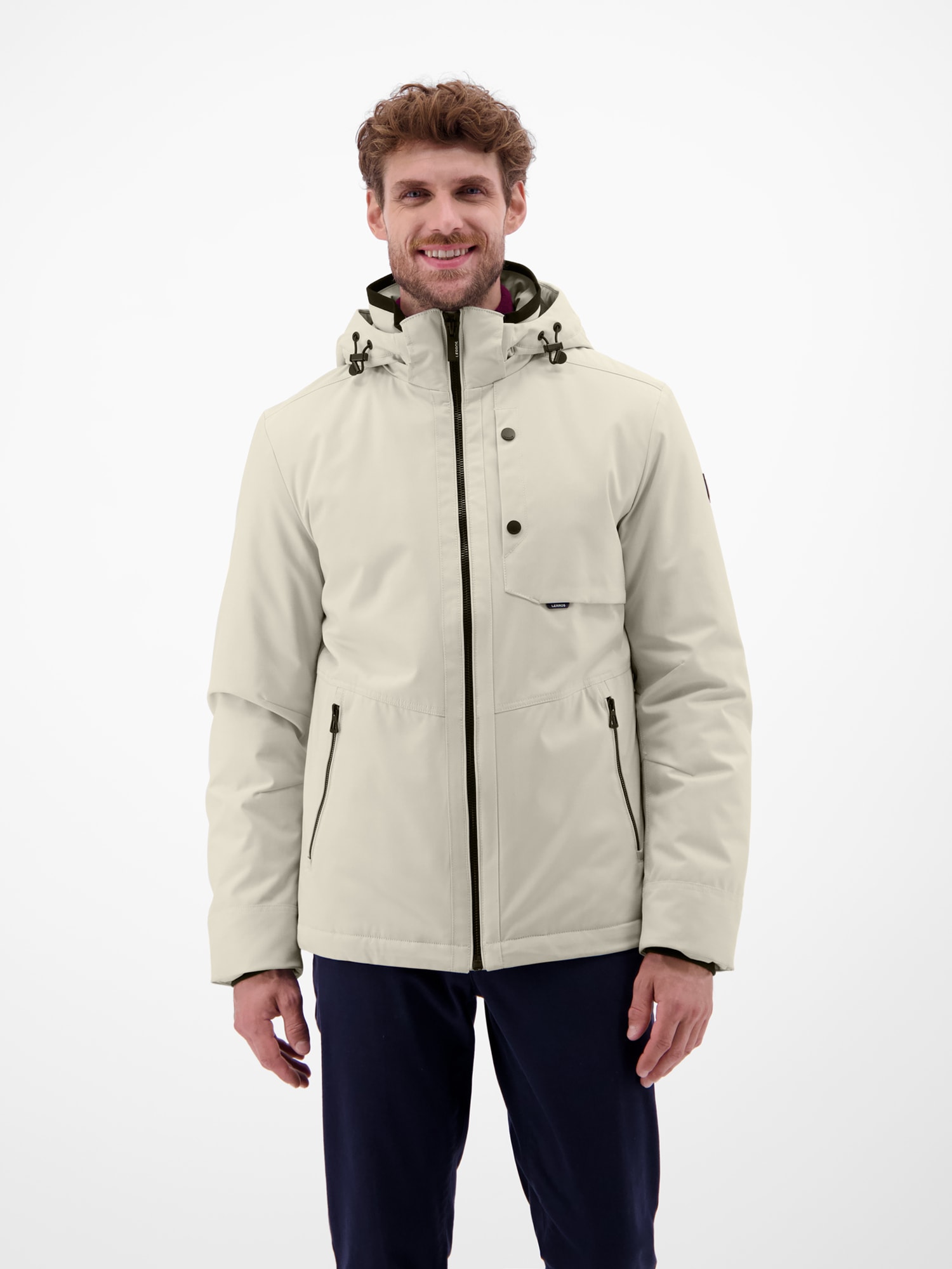 LERROS Outdoorjacke »LERROS Herren Blouson in Stukturoptik« mit Kapuze Wasser- und windabweisend