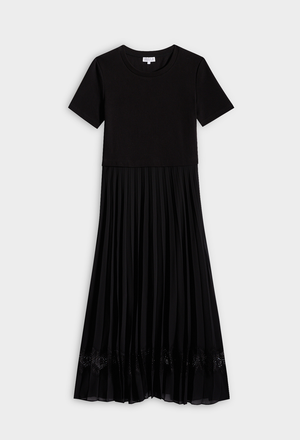 Robe midi Teli bi-mati&egrave;re noire
