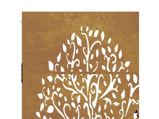 Portail de jardin 105x130 cm acier corten conception de l'arbre