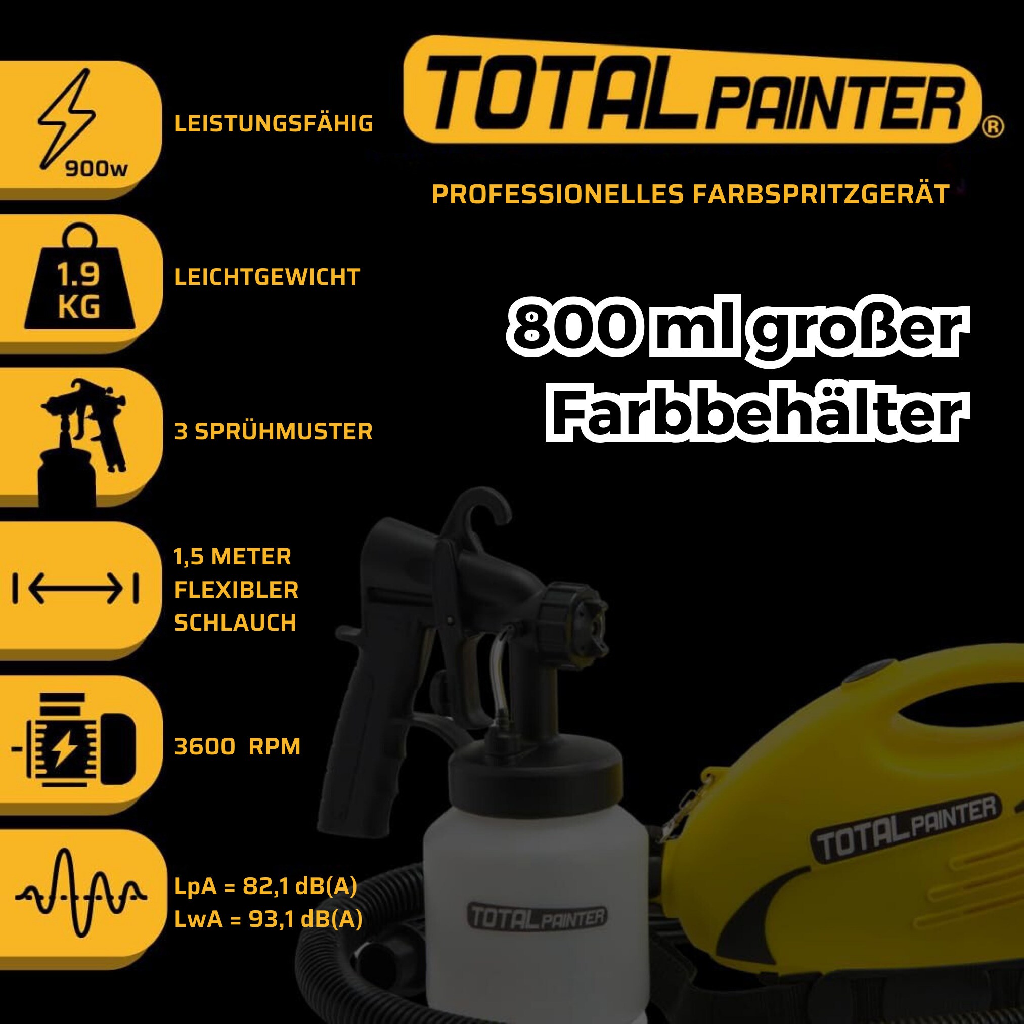 Best Direct® Farbsprühgerät - professionelles Farbsprühsystem Total Painter