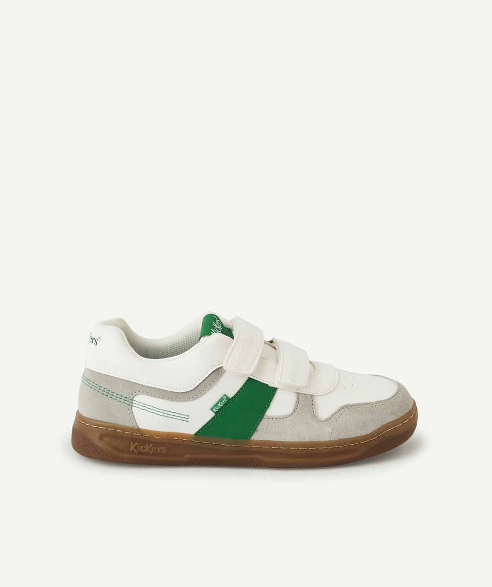 KICKERSBASKETS KALIDO GRIS BLANC ET VERT AVEC SCRATCH