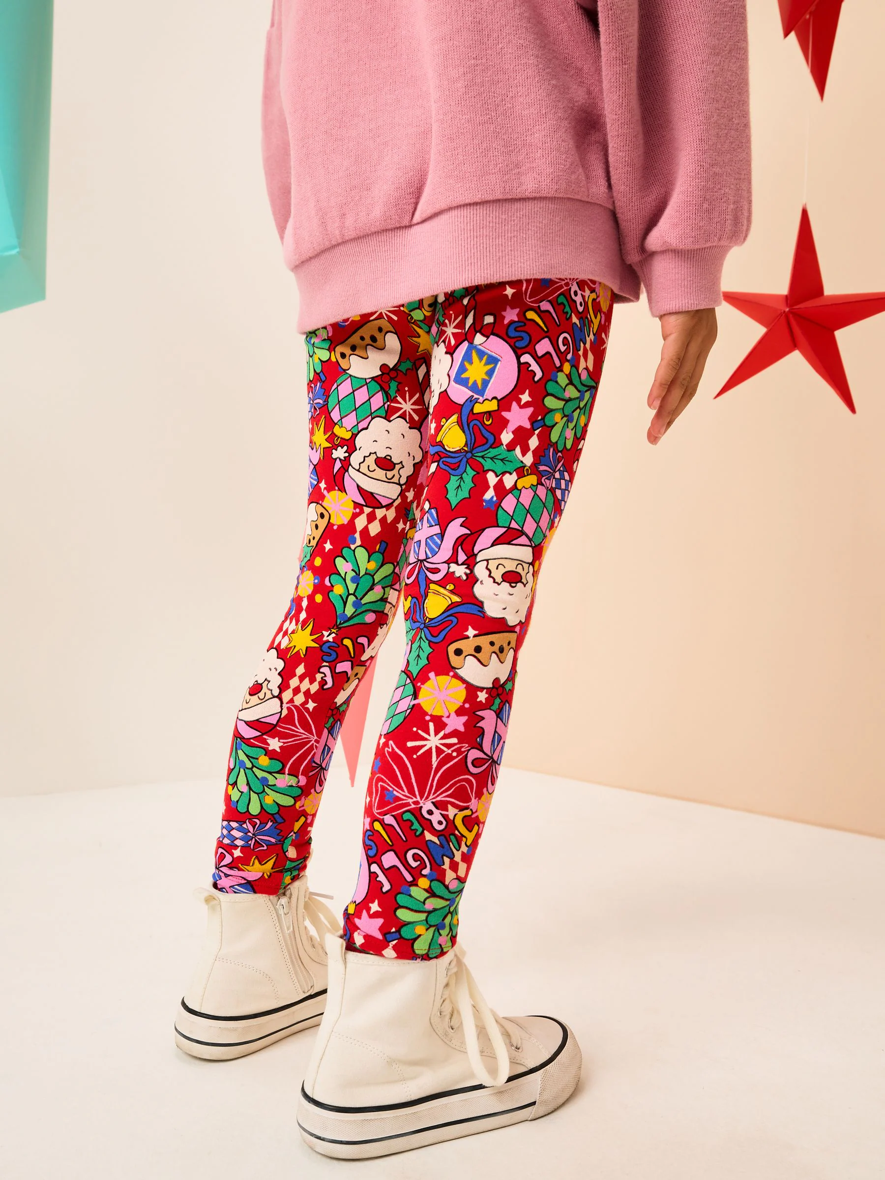 Rood Kerstmis - Legging (3-16 jr)