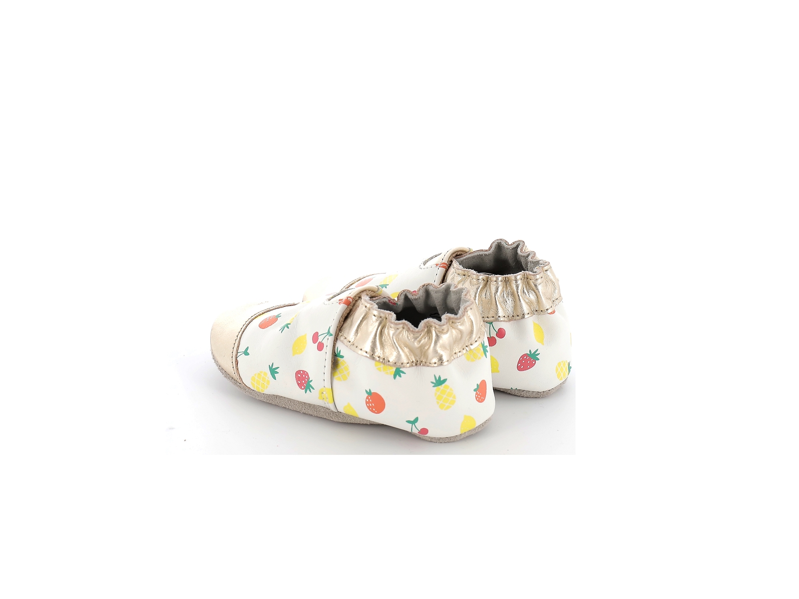 Robeez-GOLD SUMMER Cuir Blanc-Or