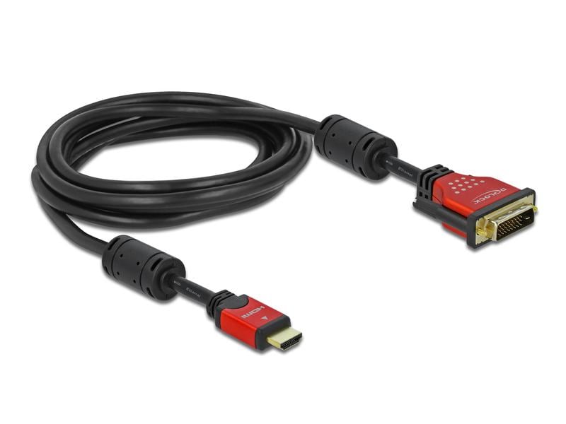 Delock Kabel HDMI - DVI-D 24 1, 3 m Delock HDMI zu DVI 24 1 Kabel bidirektional 3 m