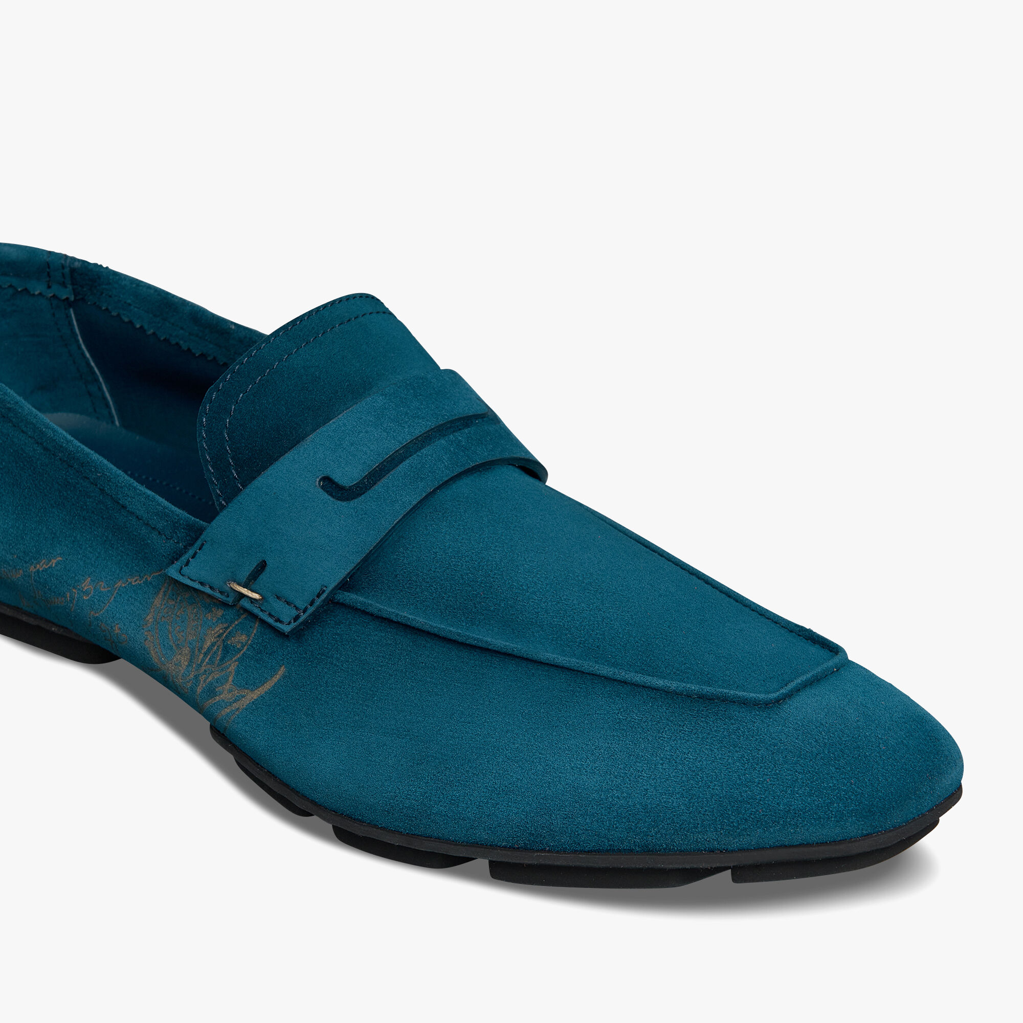 Mocassin Lorenzo Drive En Cuir Camoscio Scritto