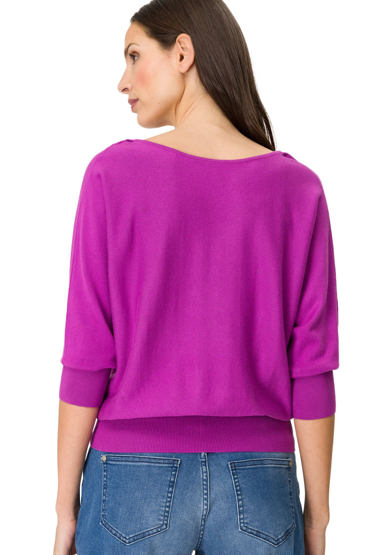 zero| Damen Feinstrickpullover mit V-Ausschnitt