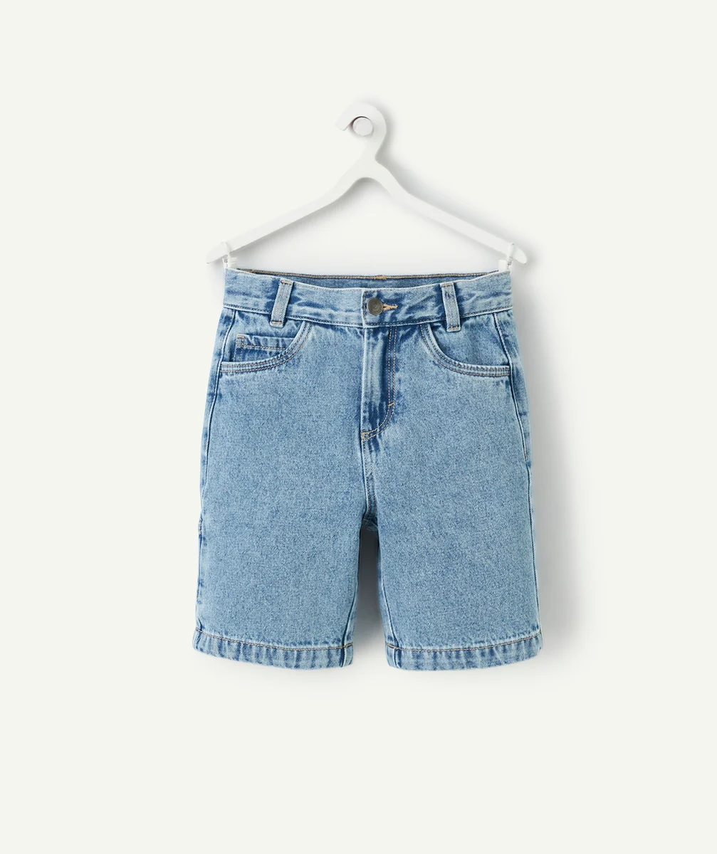 bermuda relaxed garçon en denim low impact