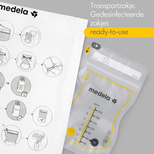 Medela Moedermelkbewaarzakjes Met Schenktuit 210ml 50st