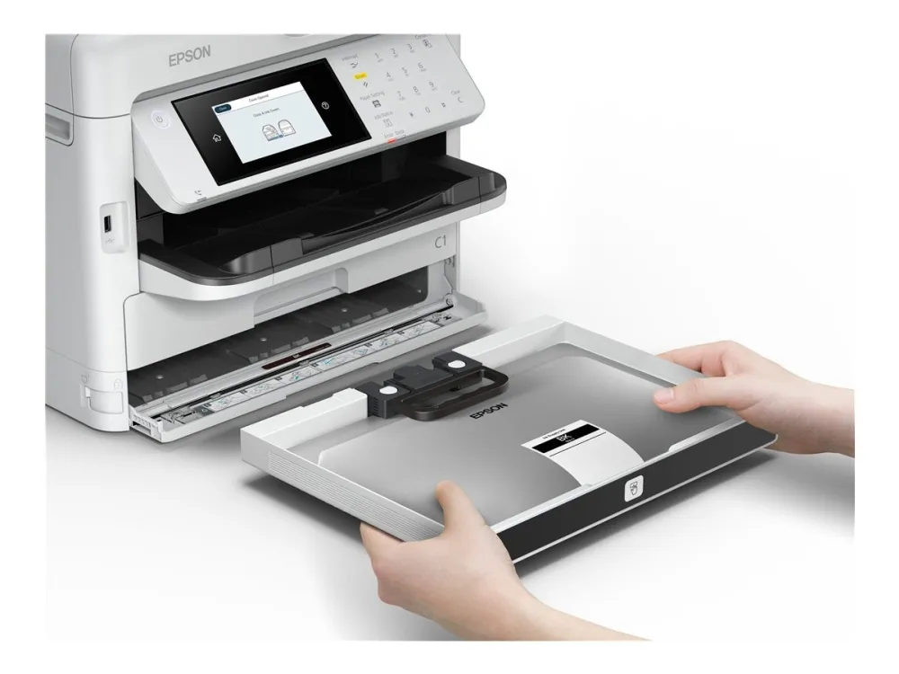Epson WorkForce Pro WF-M5899DWF - Multifunktionsprinter - S/H - blækprinter - 216 x 297 mm (original) - A4/Legal (medie) - op til 25 spm (udskriver) - 330 ark - 33.6 Kbps - USB 2.0, Gigabit LAN, Wi-Fi(ac)