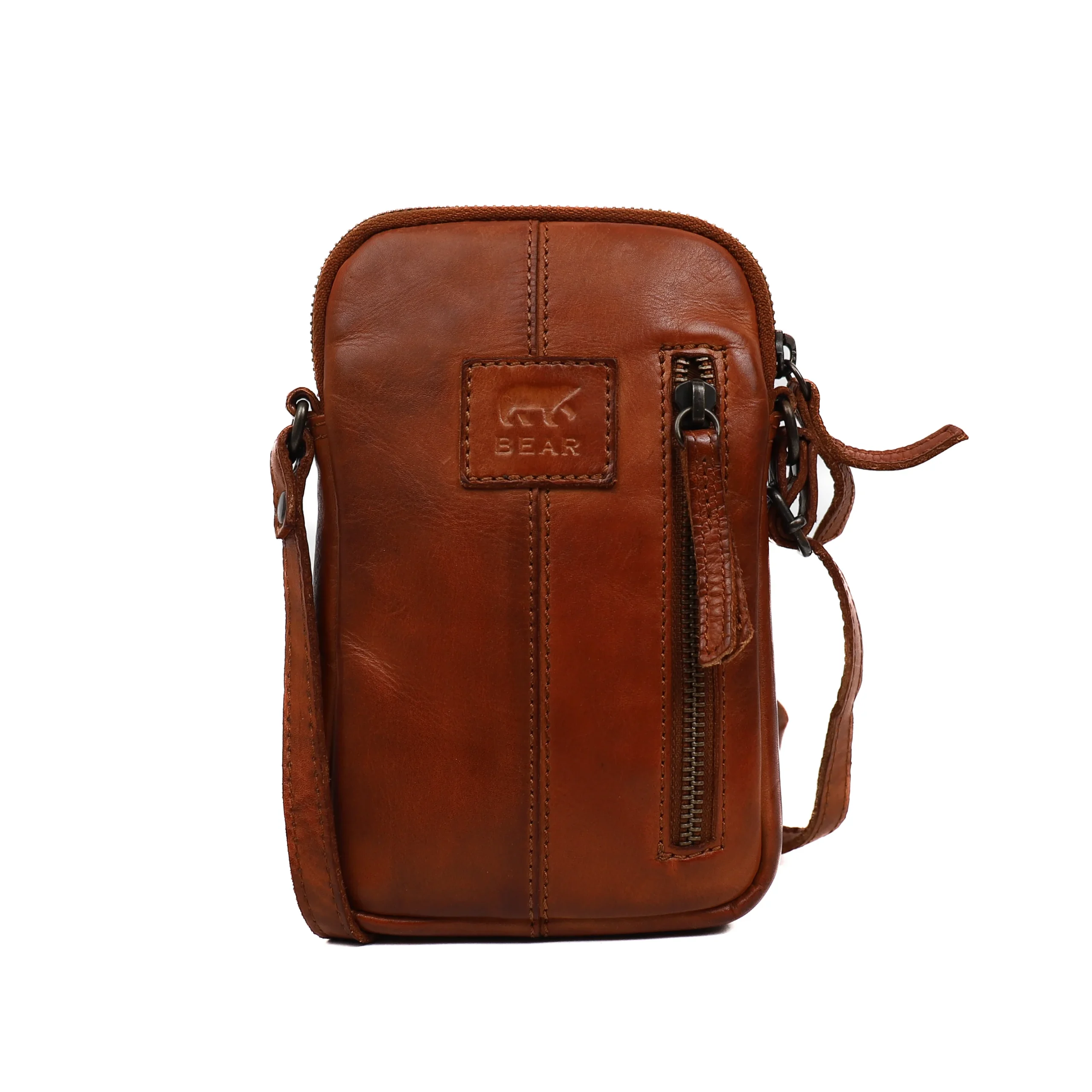 Bear Design Cow Lavato Schoudertas/ Telefoontasje Sev Cognac CL44545
